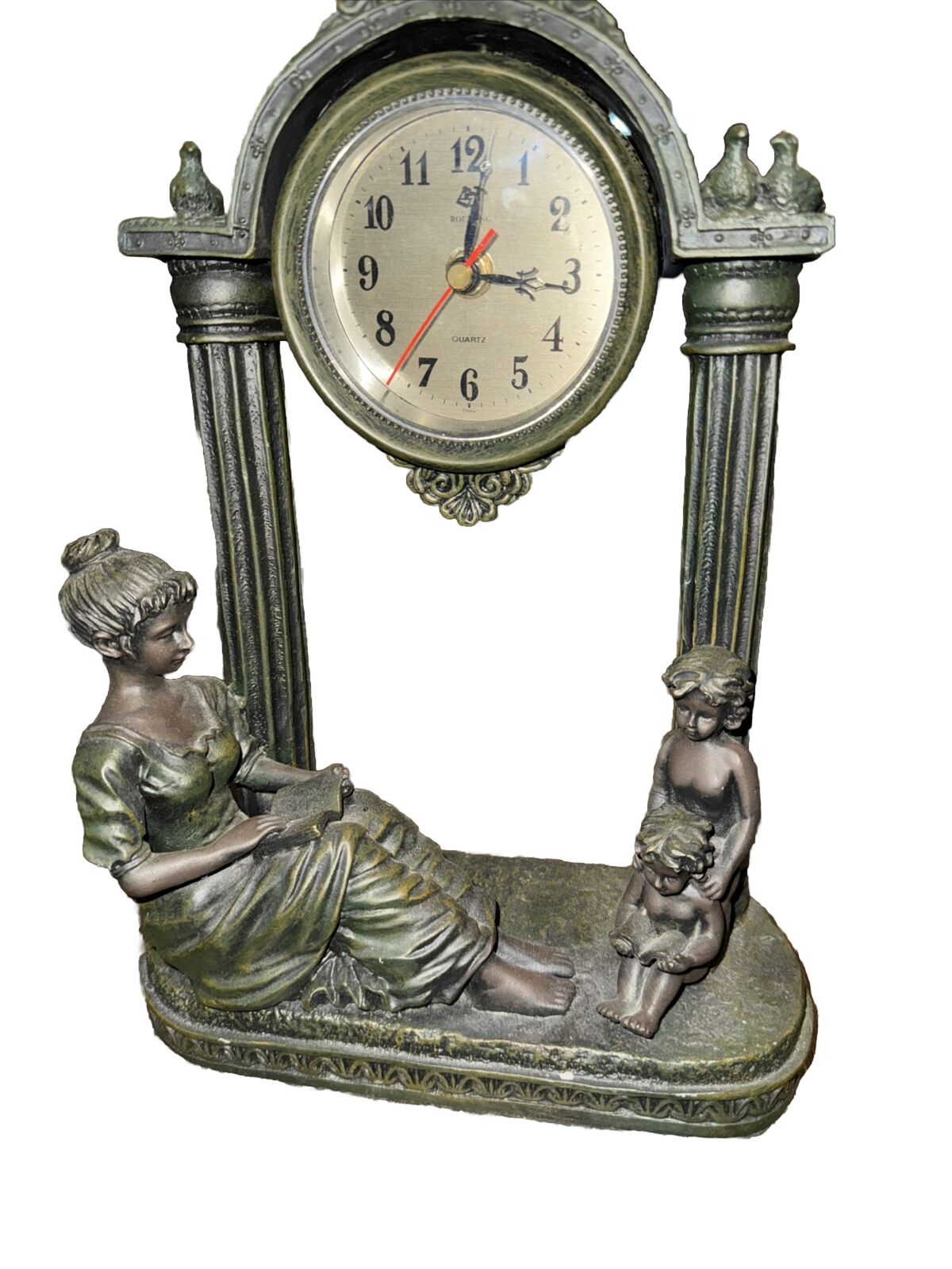 Vintage Pendulum Clock Pillars Mother and Child