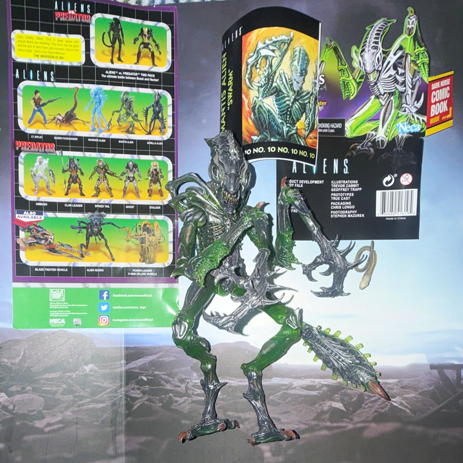 NECA Aliens Mantis Alien loose complete w/ broken tail Authentic rare