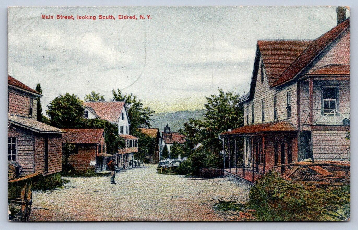 WA1/ Eldred New York Postcard c1910 Main Street South Hotel Store 170