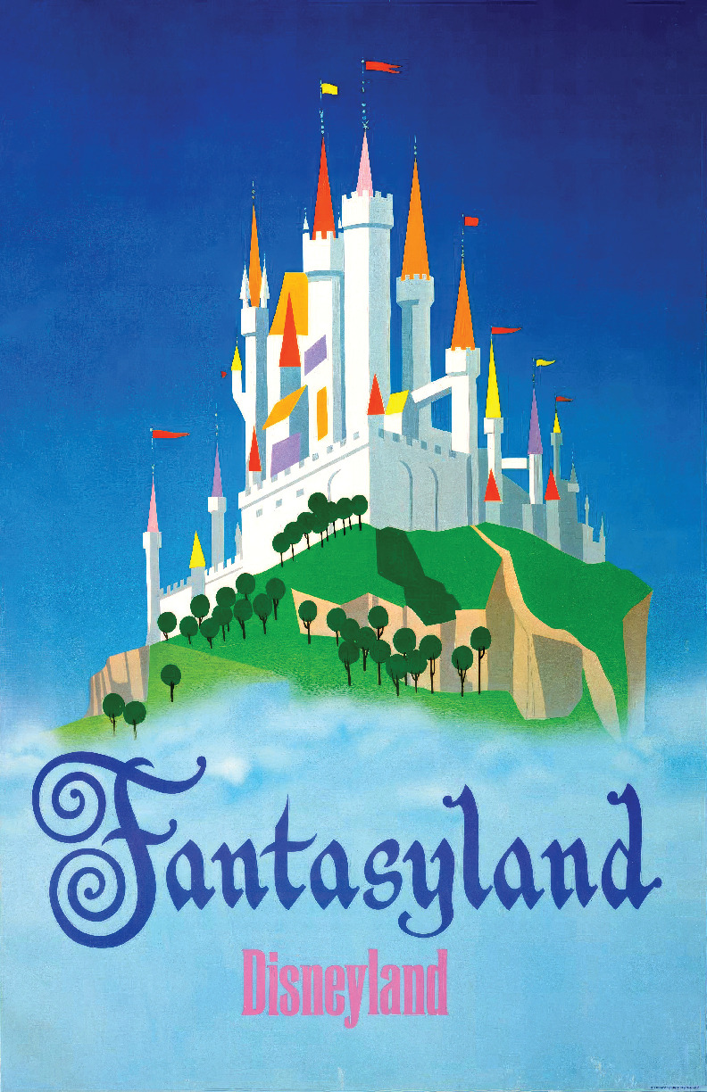 Disneyland Fantasyland Sleeping Beauty Castle 1966 Retro Vintage Poster Print