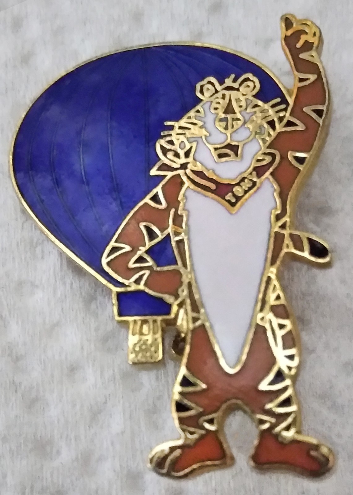 Vintage 1995 Kellogg's Tony The Tiger — Blue Hot Air Balloon Lapel Pin