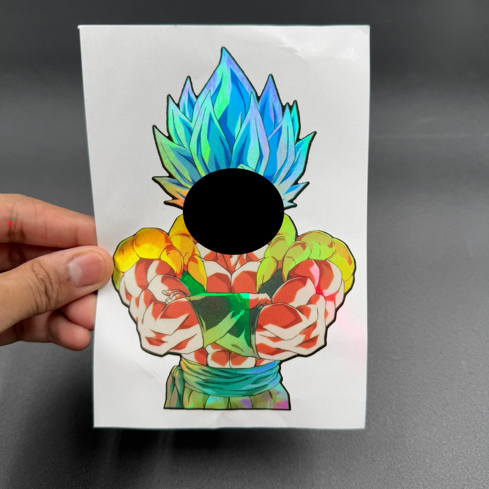 Anime Blue Fusion Warrior Holographic Sticker Waterproof Dragon Ball