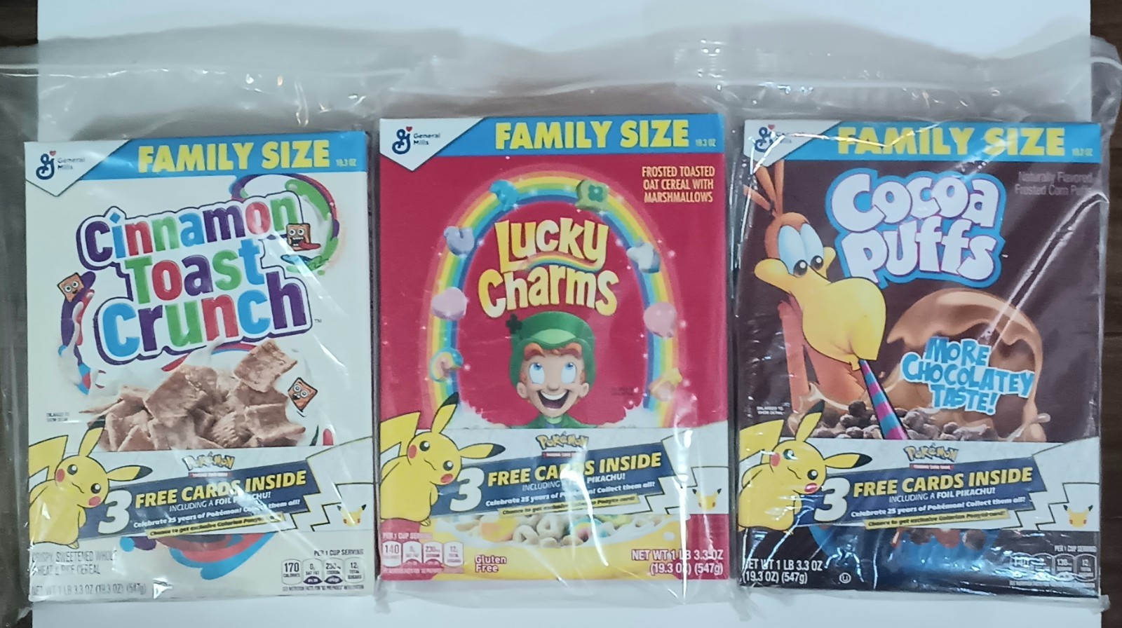 3x SEALED Pokémon 25th General Mills Cereal Boxes Promo Set 3x SEALED Pokémon 25th General Mills Cereal Boxes Promo Set