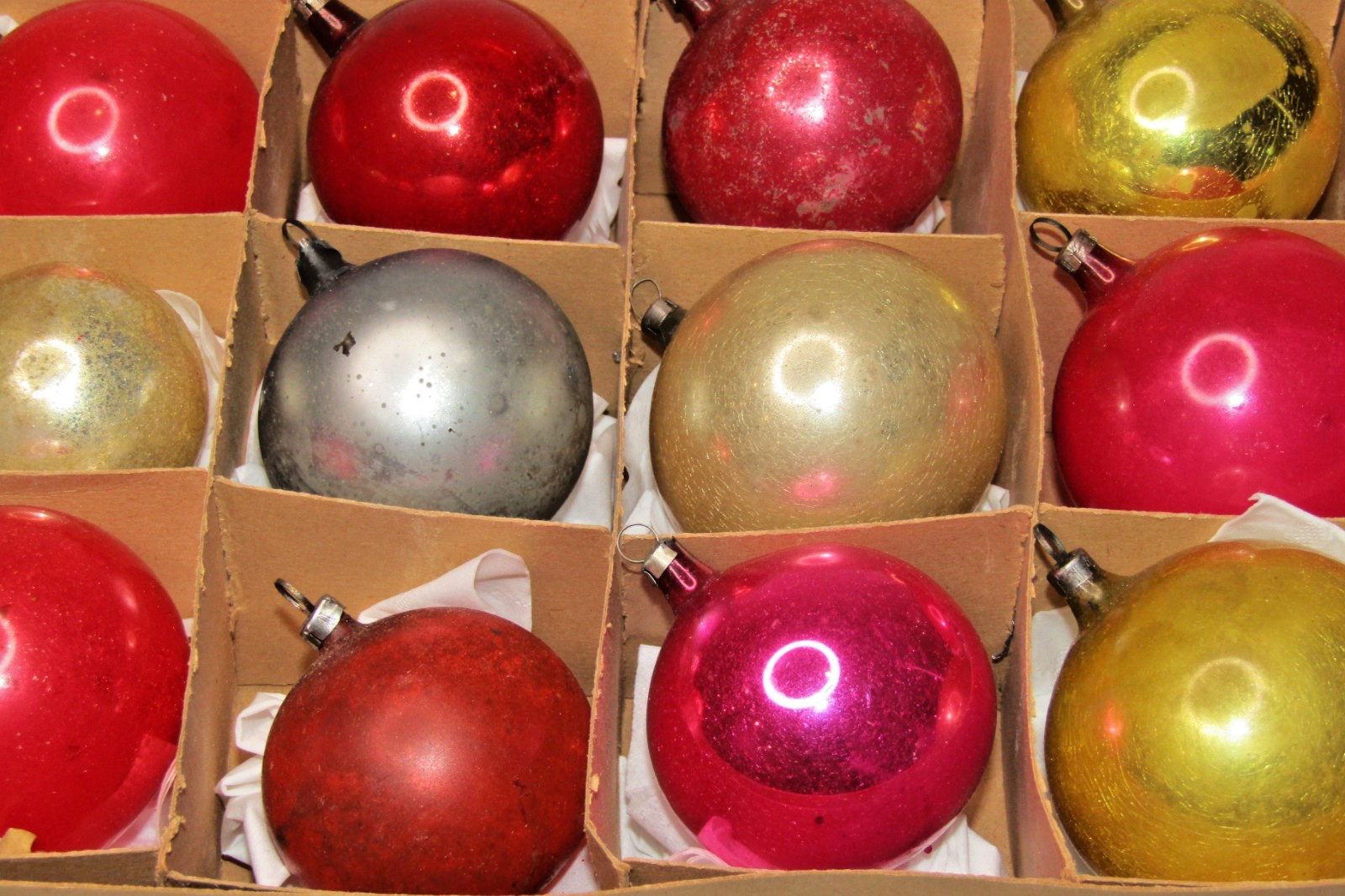 Lot Antique VTG early 1900s Glass Multicolor BALL Christmas Ornaments Germany