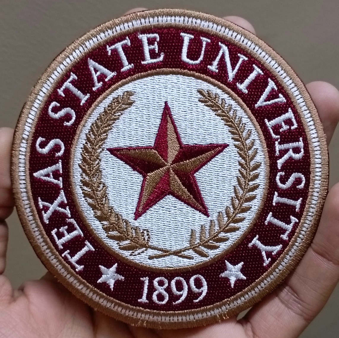 Texas State University Logo Iron On Patch - Sew Patch - Embroidered Patch