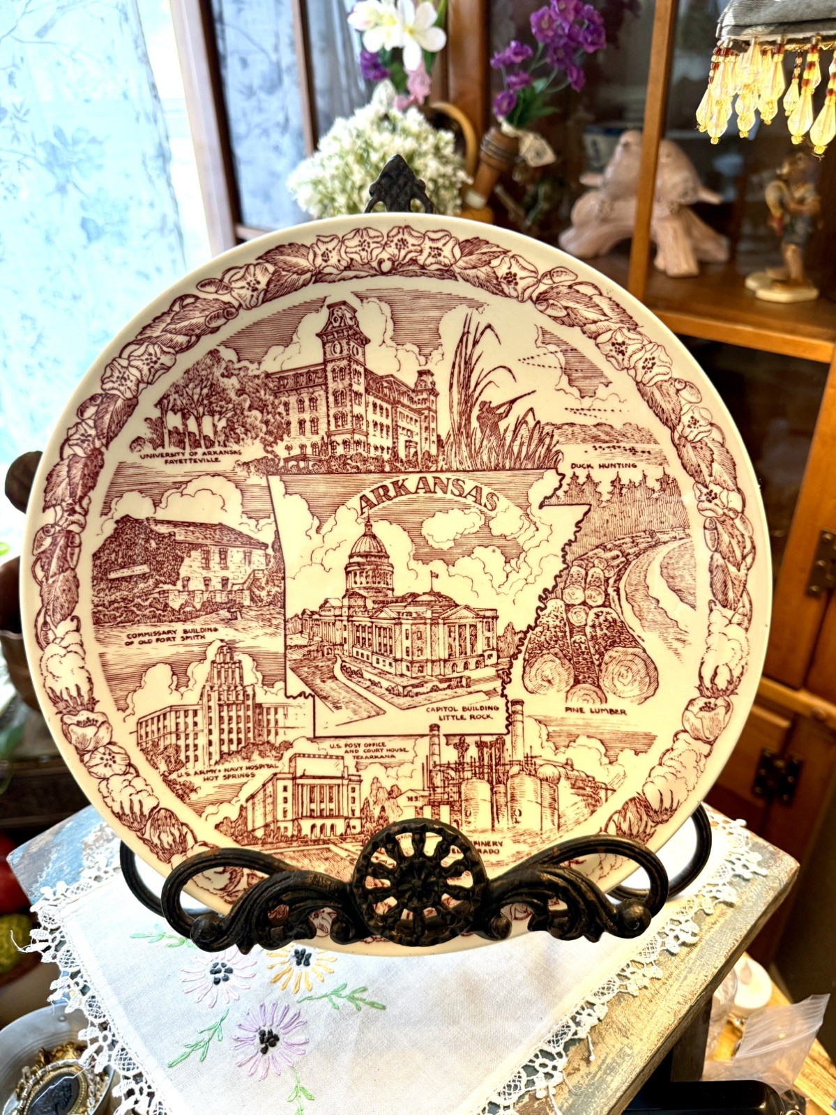 Vintage Vernon  Kilns 1943 Arkansas Collectors Plate 10.5”