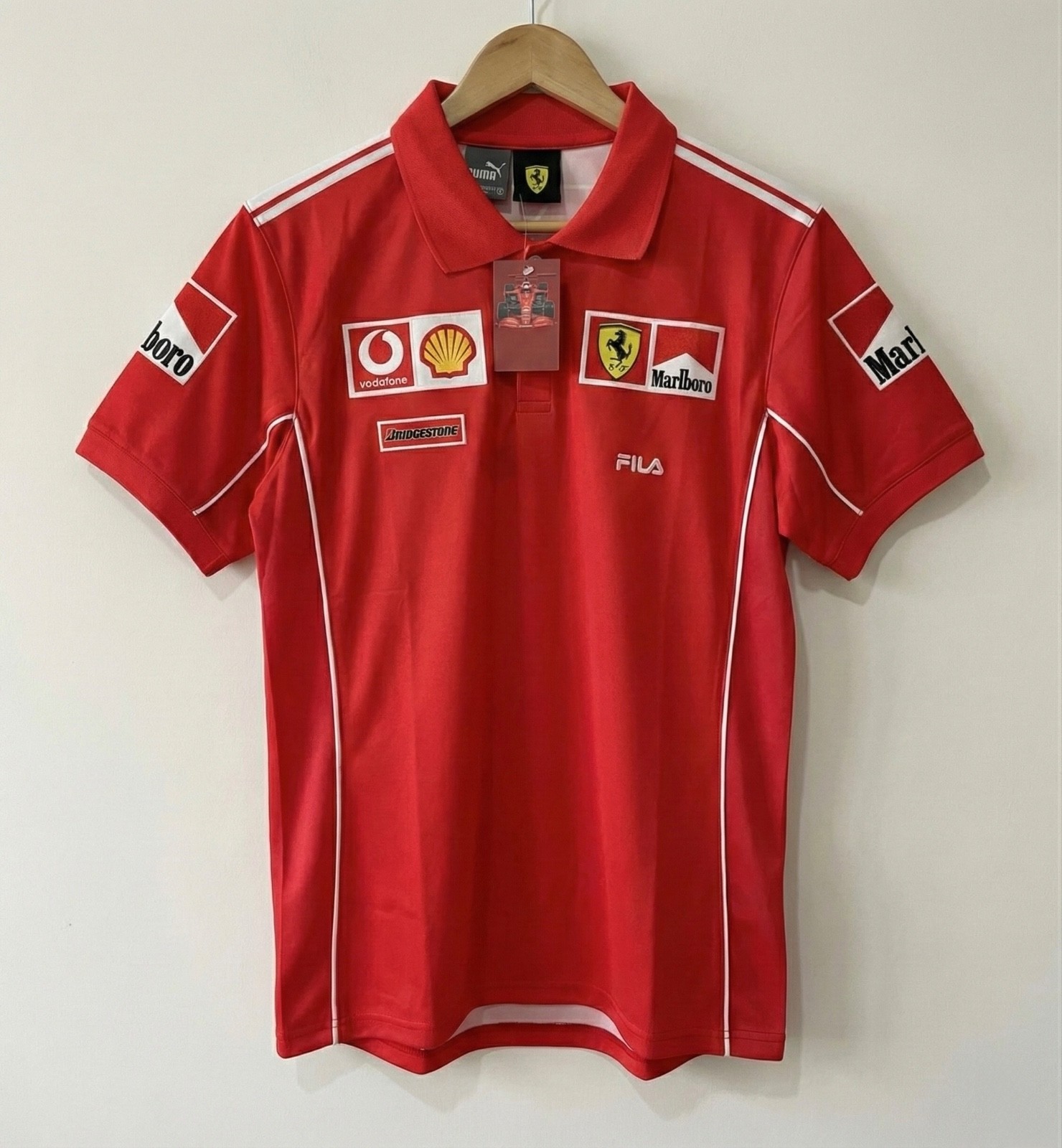 Ferrari Fila Polo Shirt Formula 1 Vintage Malboro Red All Size Unisex Racing