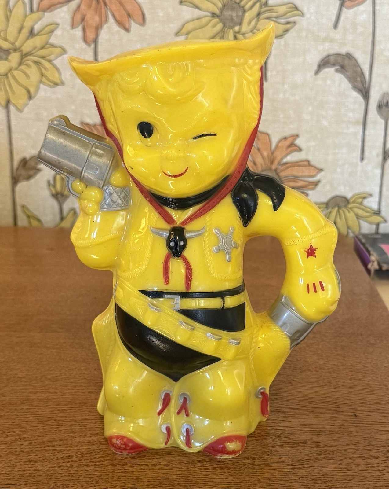 Retro Western Vintage 1950's Lil Cowboy Sheriff Celluloid Plastic Pitcher 10