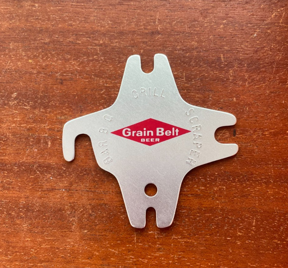 Vintage 1960s Grain Belt Beer Aluminum BBQ Grill Scraper Tool — Minneapolis, MN