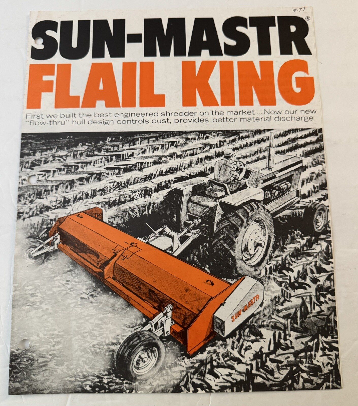 Vintage 1977 Farm Equipment Sun-Mastr Flail King Dealer Sales Brochure