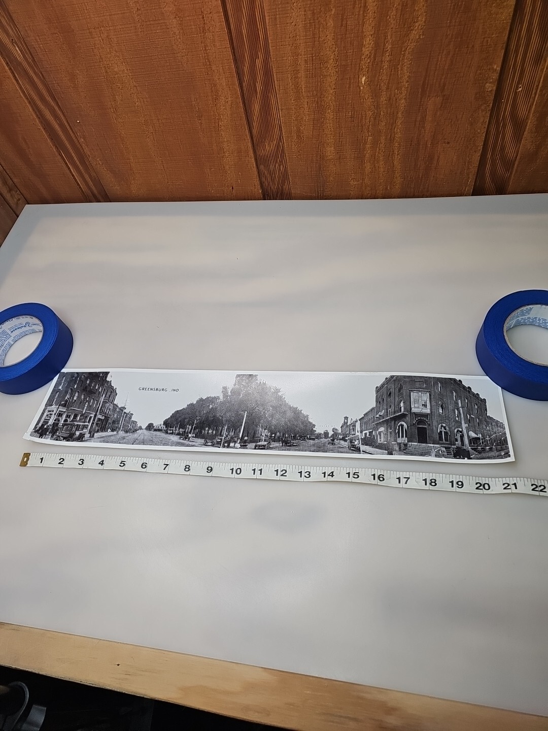 Greensburg Indiana Panoramic Photograph The Square Horse And Buggy RARE 