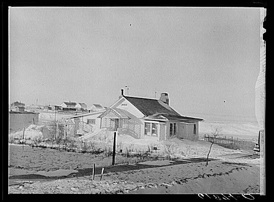 Photo:Murdo South Dakota 1940s House After Blizzard Snow Scene