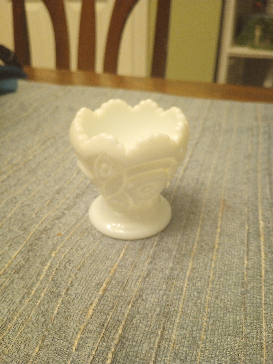 Vintage  Milk Glass Footed Toothpick Holder    b19