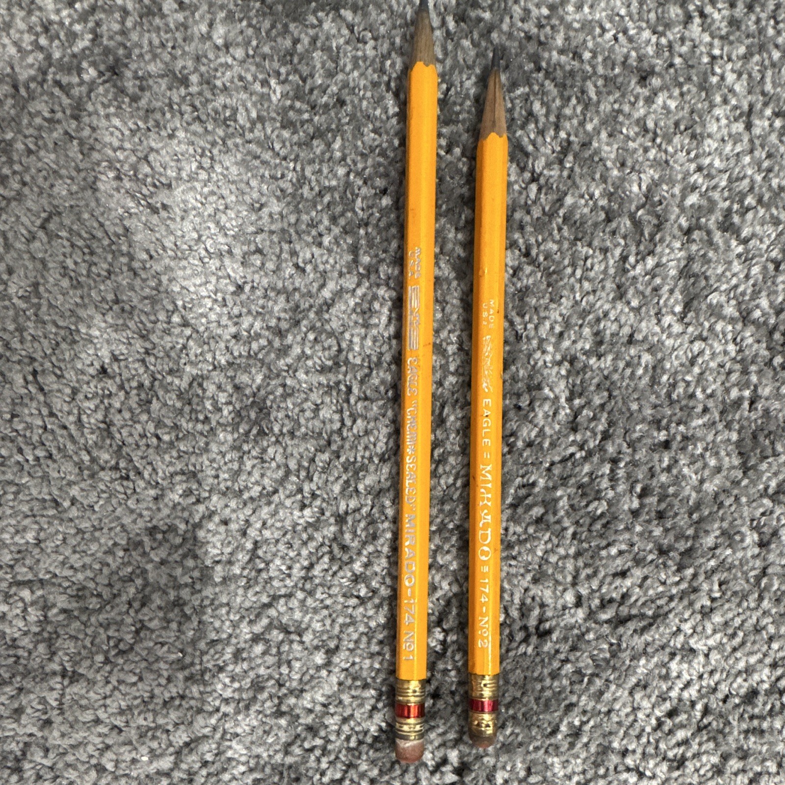 Pair Vintage Eagle Mikado No 2 & Eagle Mirado No 1 Pencils 174 USA⁠