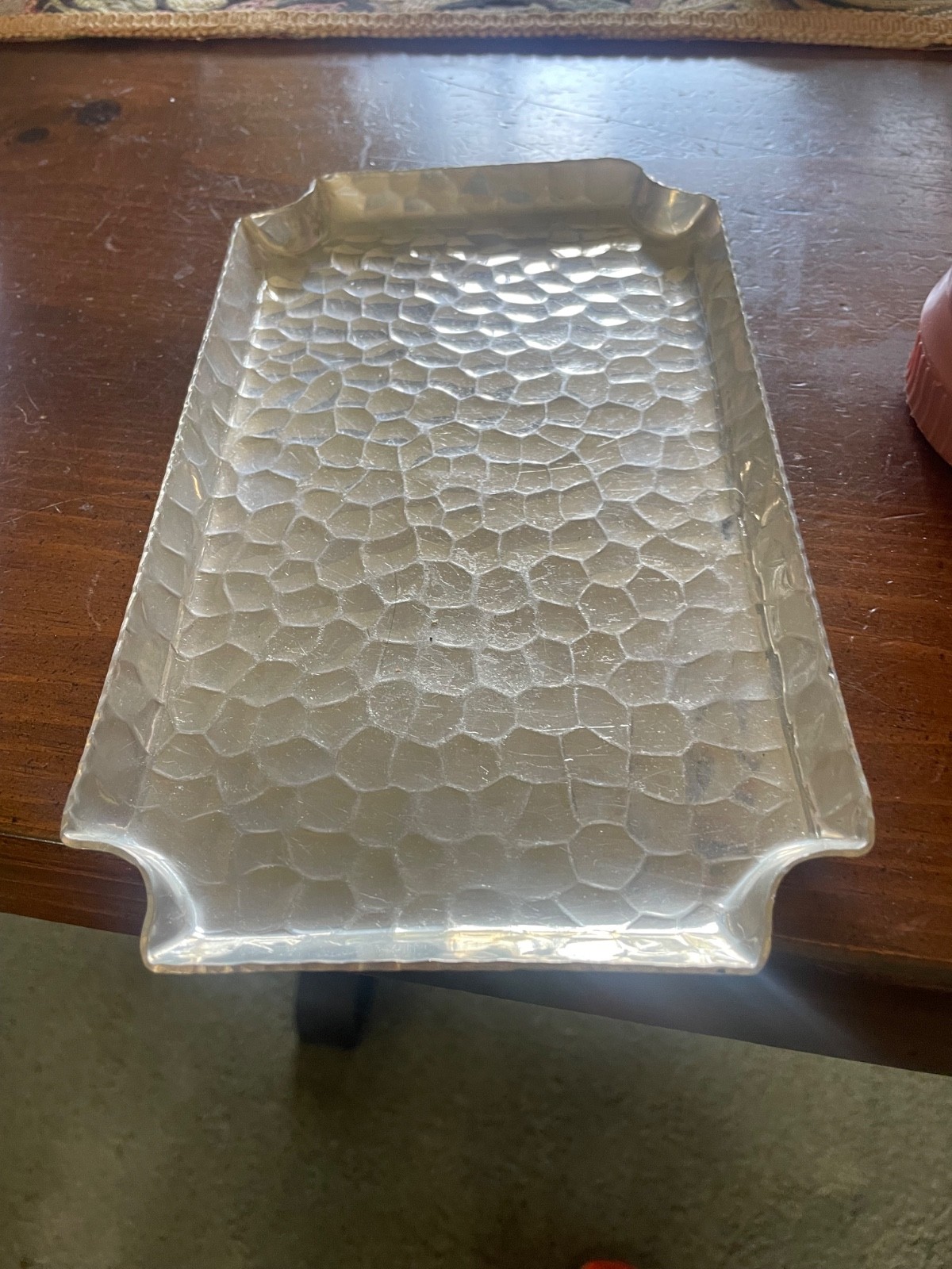 Hand Wrought Rectangular Aluminum Hammered  BY WORLD - 9.5 X 5.5 \