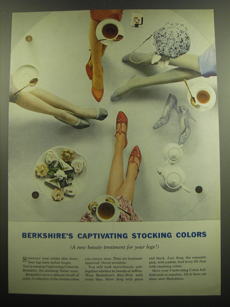 1958 Berkshire Stockings Advertisement - Berkshire's Captivating Stocking Colors
