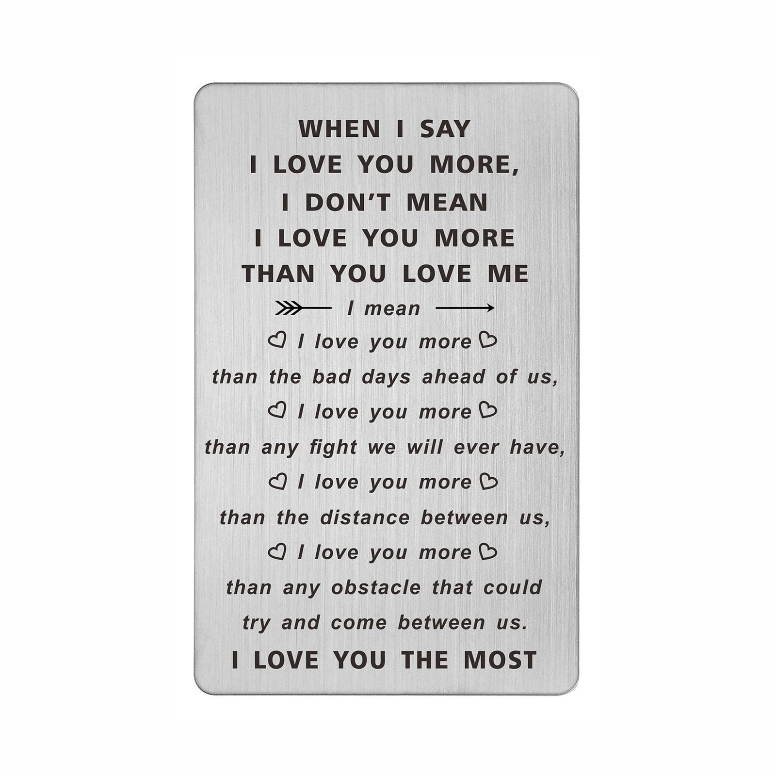 TANWIH When I Say I Love You More Wallet Card, I 3.38 inch x2.13 inchx0.03