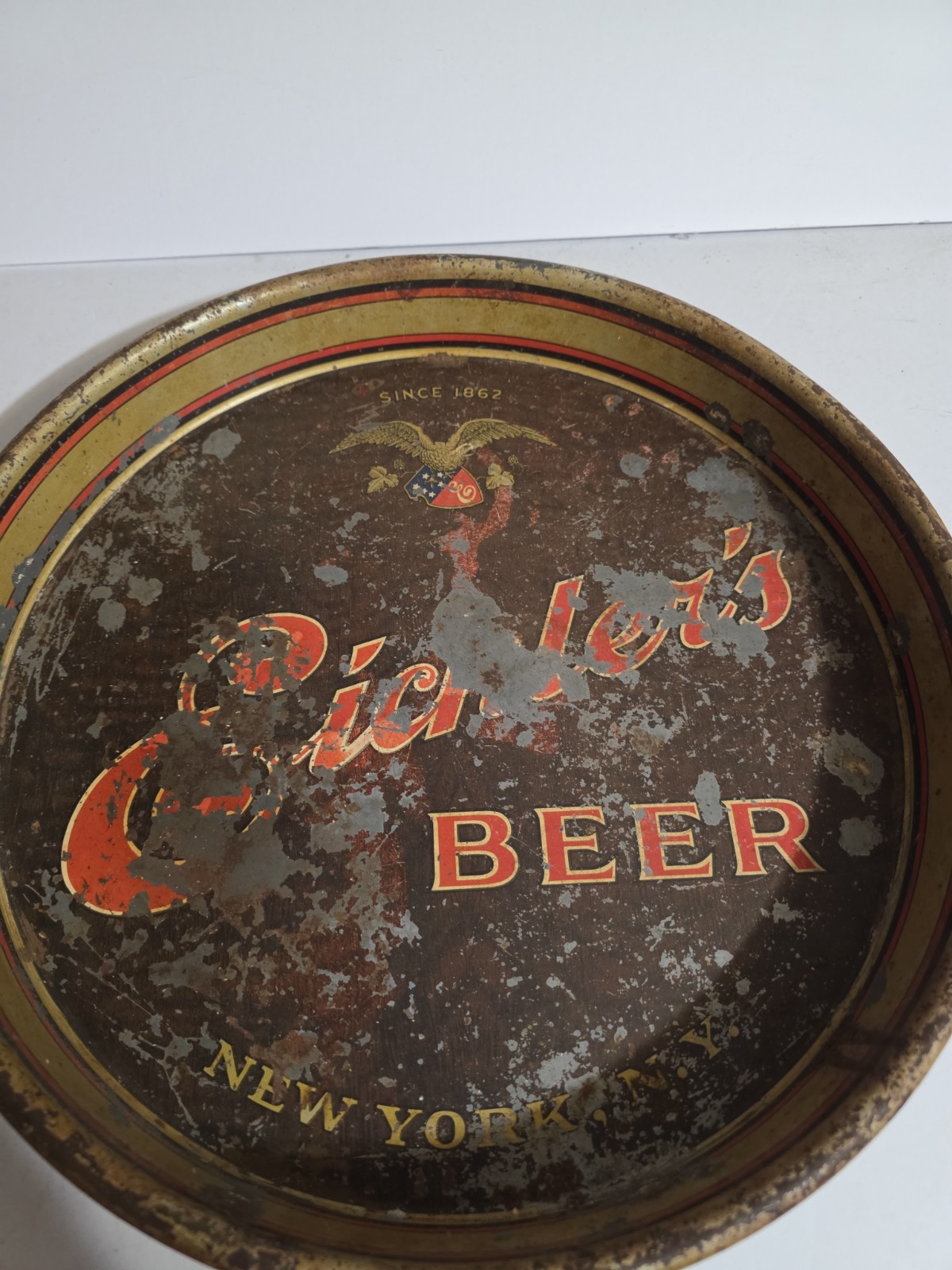 EICHLER\'S BEER NEW YORK N.Y. VINTAGE BEER TRAY LARGE COLLECTION 13 INCHES
