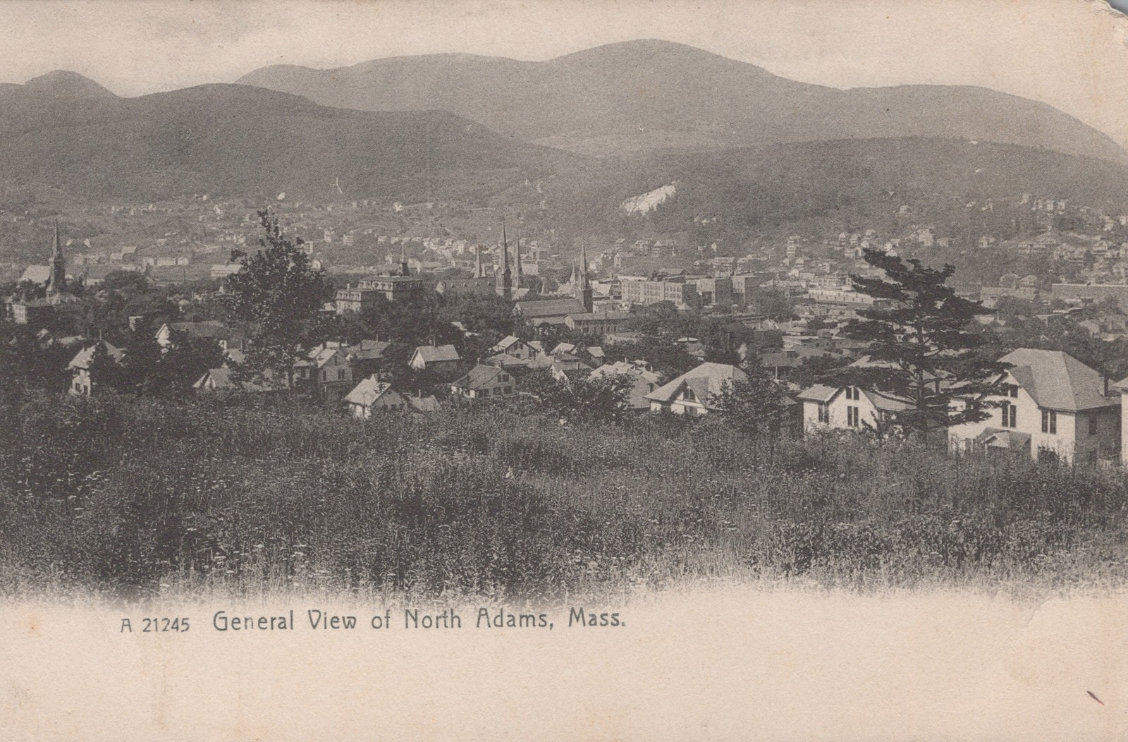 North Adams MA General View Postcard Undivided Back c1905 Rotograph Co
