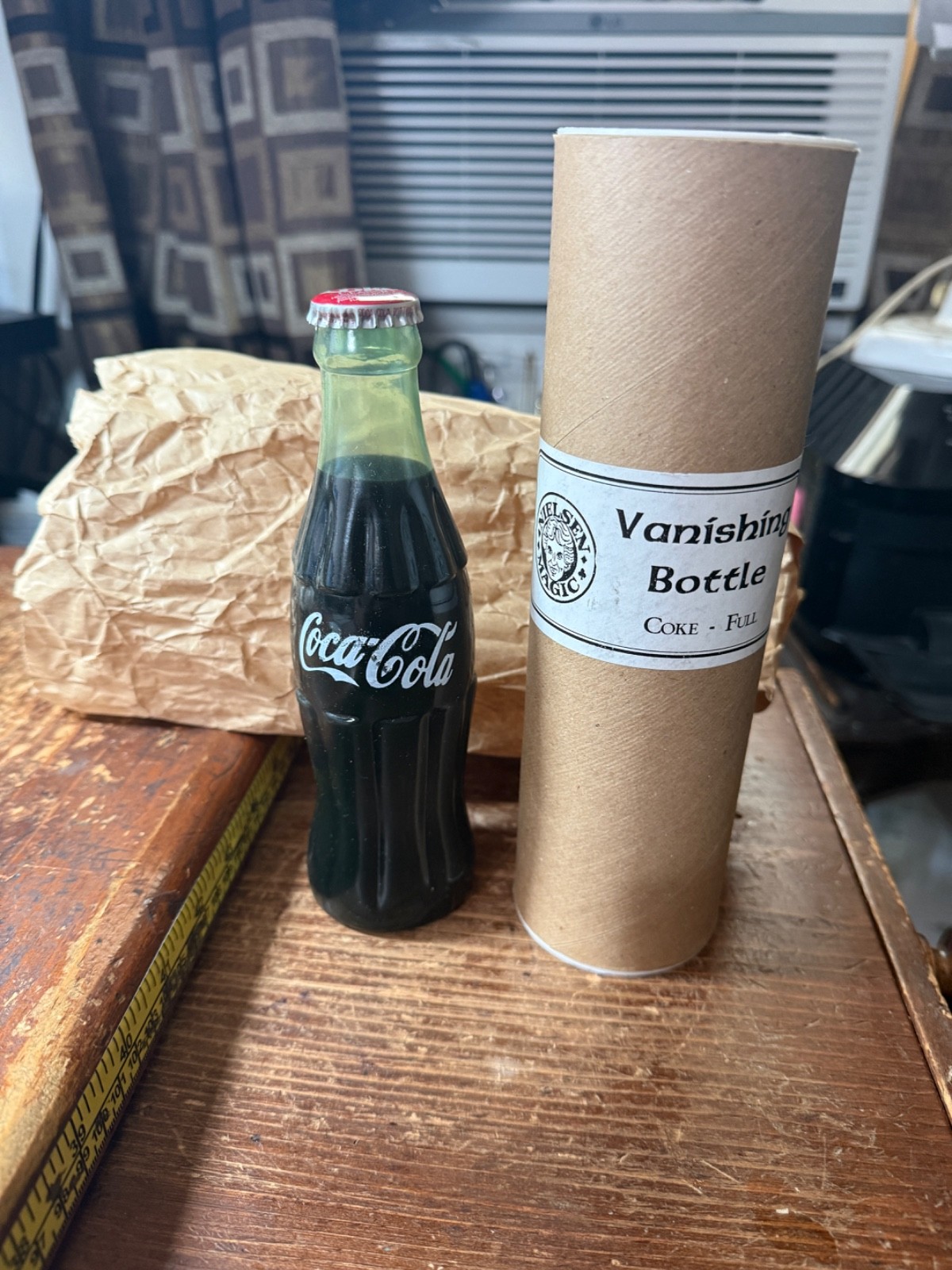 Vintage Norm Nielsen\'s Vanishing Sealed Coke Bottle Magic Trick Illusion Prop Vintage Norm Nielsen\'s Vanishing Sealed Coke Bottle Magic Trick Illusion Prop
