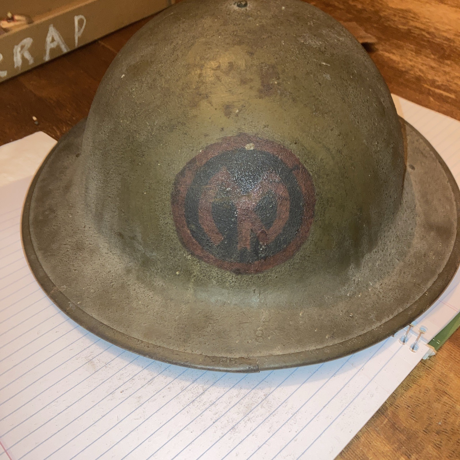 WWI US M1917 Helmet Named Pvt William J Rampe Co A 105th Inf 27th NY Division
