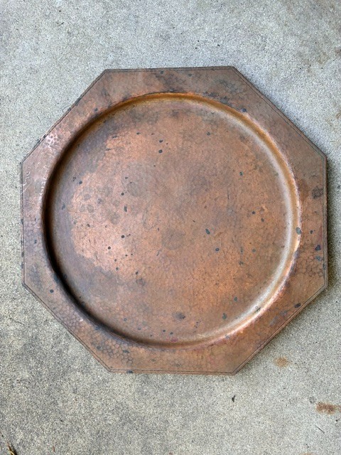 Roycroft Arts & Crafts Hammered Copper Tray 15\