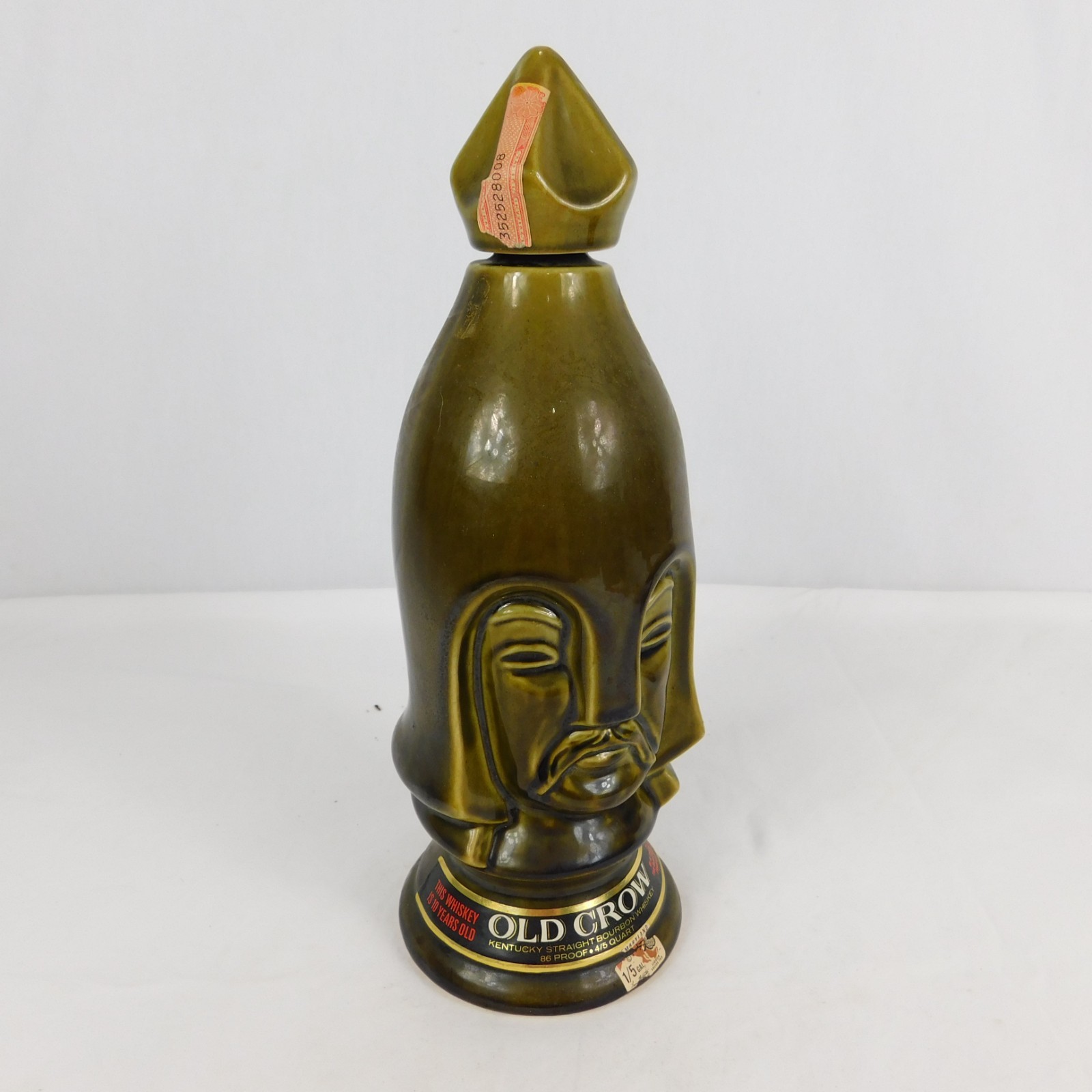 VTG 60s Old Crow Chessmen Decanter Chess Piece Dark Pawn Empty Décor