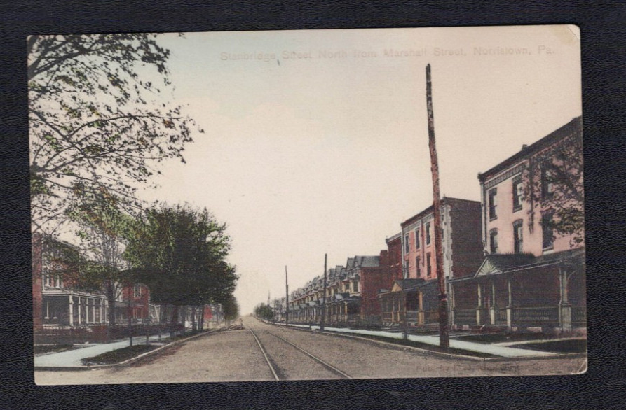 Norristown PA Pennsylvania Stanbridge Street Vintage Montgomery County Postcard