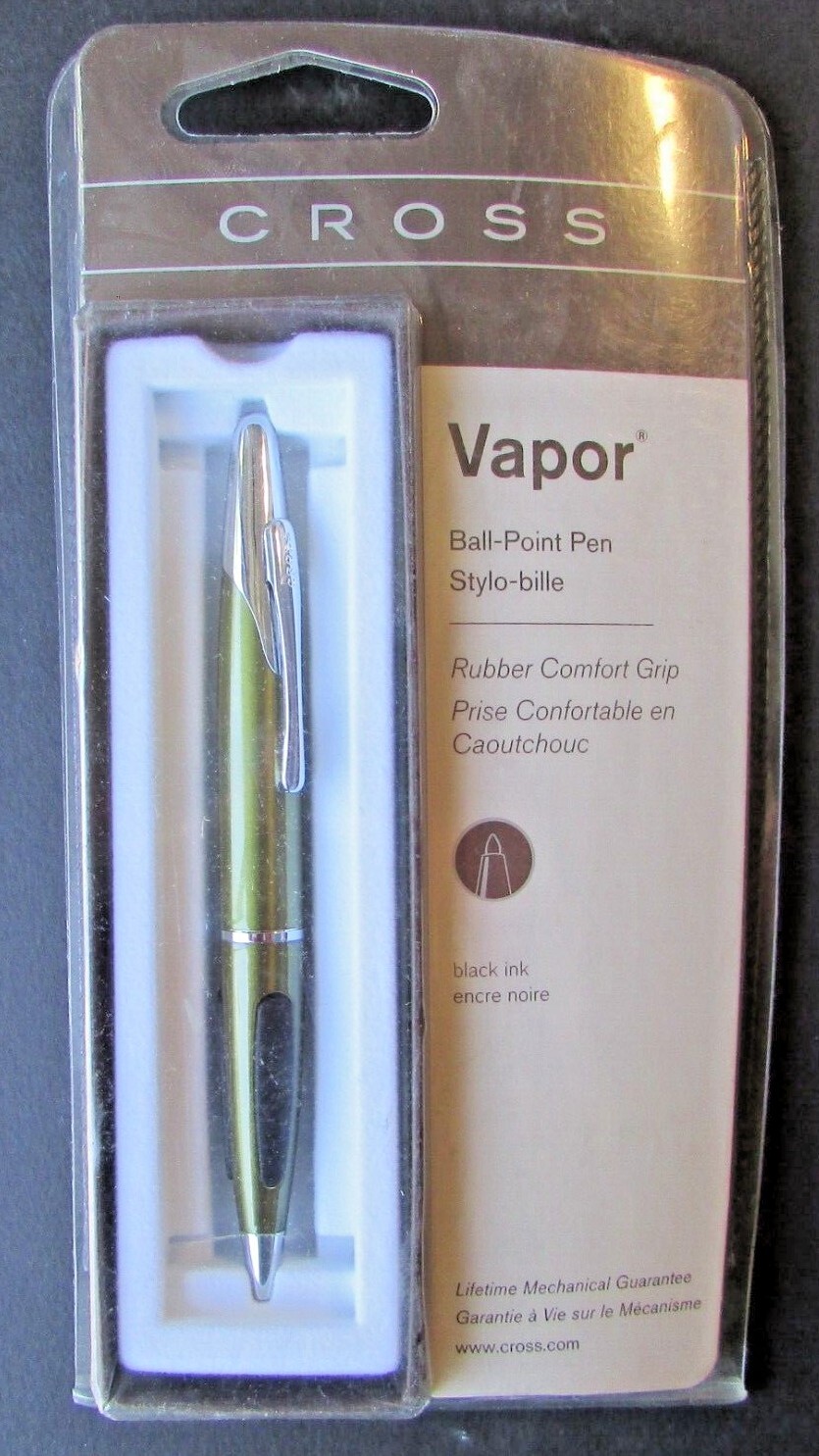 Cross VAPOR Green & Chrome BallPoint Pen black Ink Tri Grip AT0012CS-6 NIB