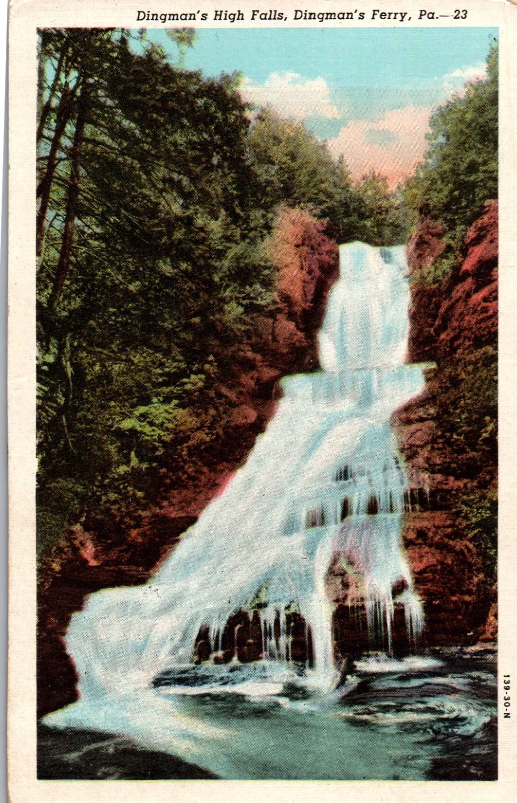 Dingman's High Falls Dingman's Ferry Pennsylvania PA Postcard