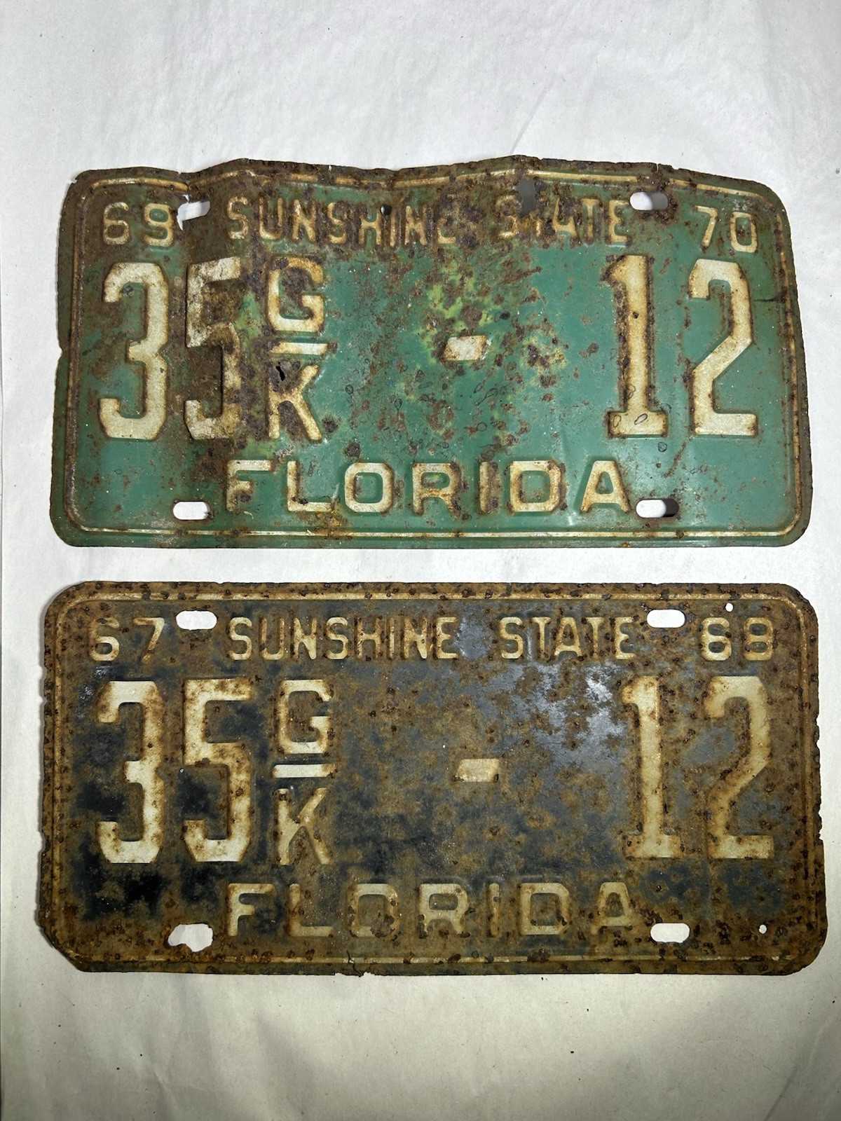 Vintage 1967 1968 1969 1970 Florida Blue License Plate Tag 35GK 12 Collectible Vintage 1967 1968 1969 1970 Florida Blue License Plate Tag 35GK 12 Collectible