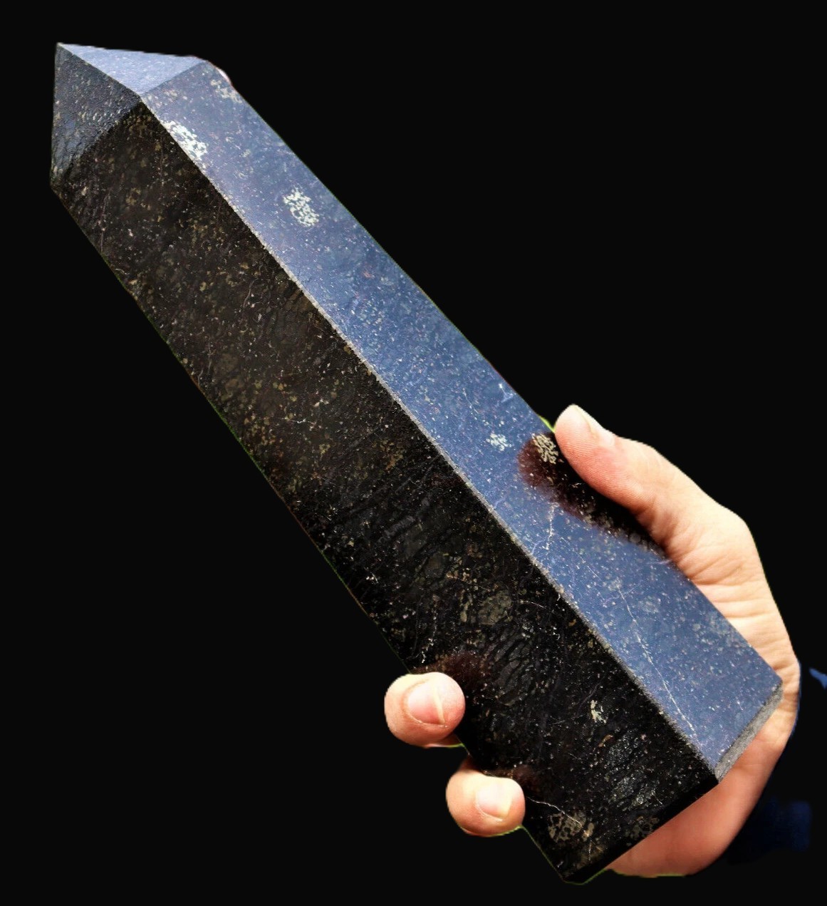 Crystal Obelisk Nuummite Coppernite Brown Healing Tower 1.4kg 10