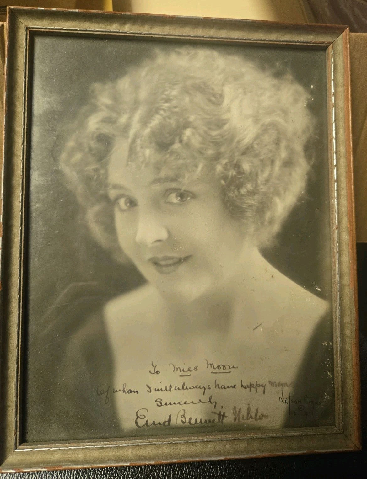1910\'s ENID BENNETT Silent Film Actress Vintage Signed Inscribed Framed Photo