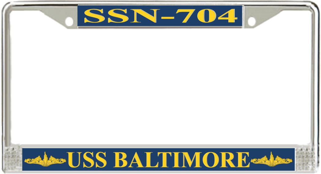 USS Baltimore SSN-704 Officer License Frame - American Made - Veteran Approved