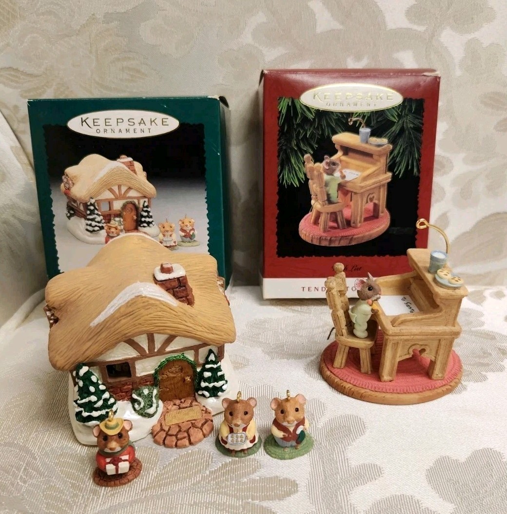 1995 HALLMARK A MOUSTERSHIRE CHRISTMAS & Tender Touches WISH LIST Ornaments 1995 HALLMARK A MOUSTERSHIRE CHRISTMAS & Tender Touches WISH LIST Ornaments