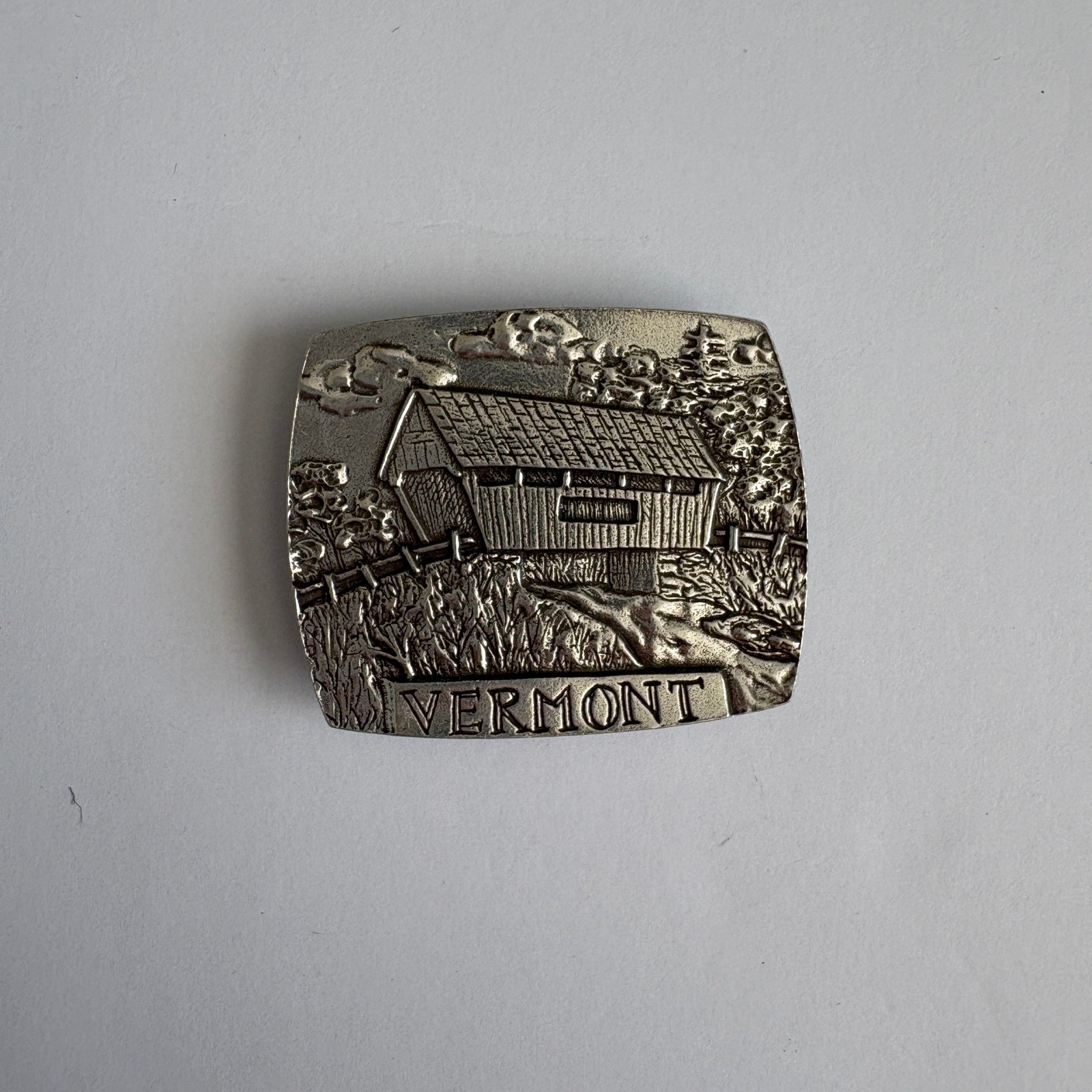 Danforth Fine Pewter Vermont Covered Bridge Magnet Handcrafted USA Made
