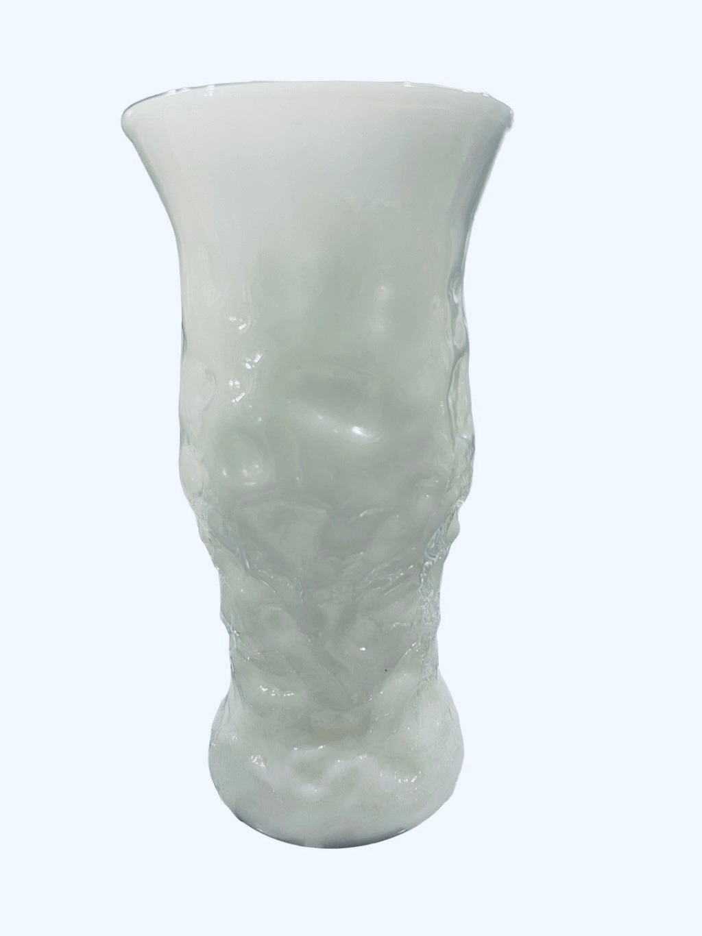 Vintage 1960's E.O. Brody Co Cleveland Ohio Milk Glass Vase with Vine Design Mid