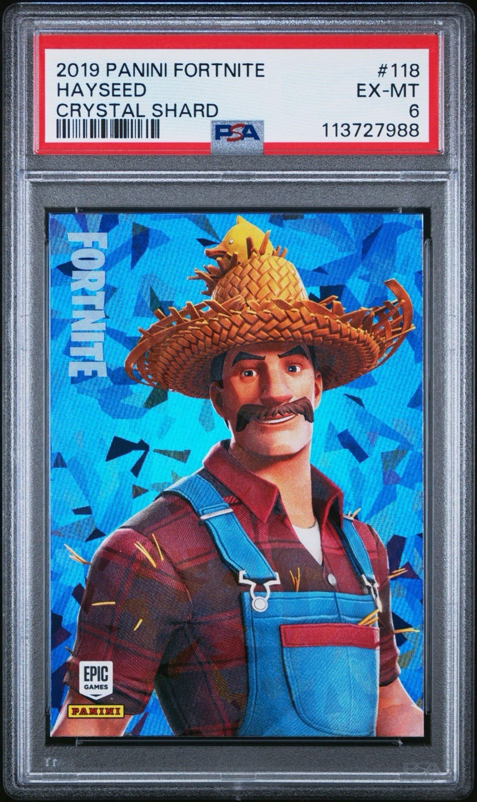 Panini 2019 Fortnite Crystal Shard #118 Hayseed PSA 6 Graded Trading Card