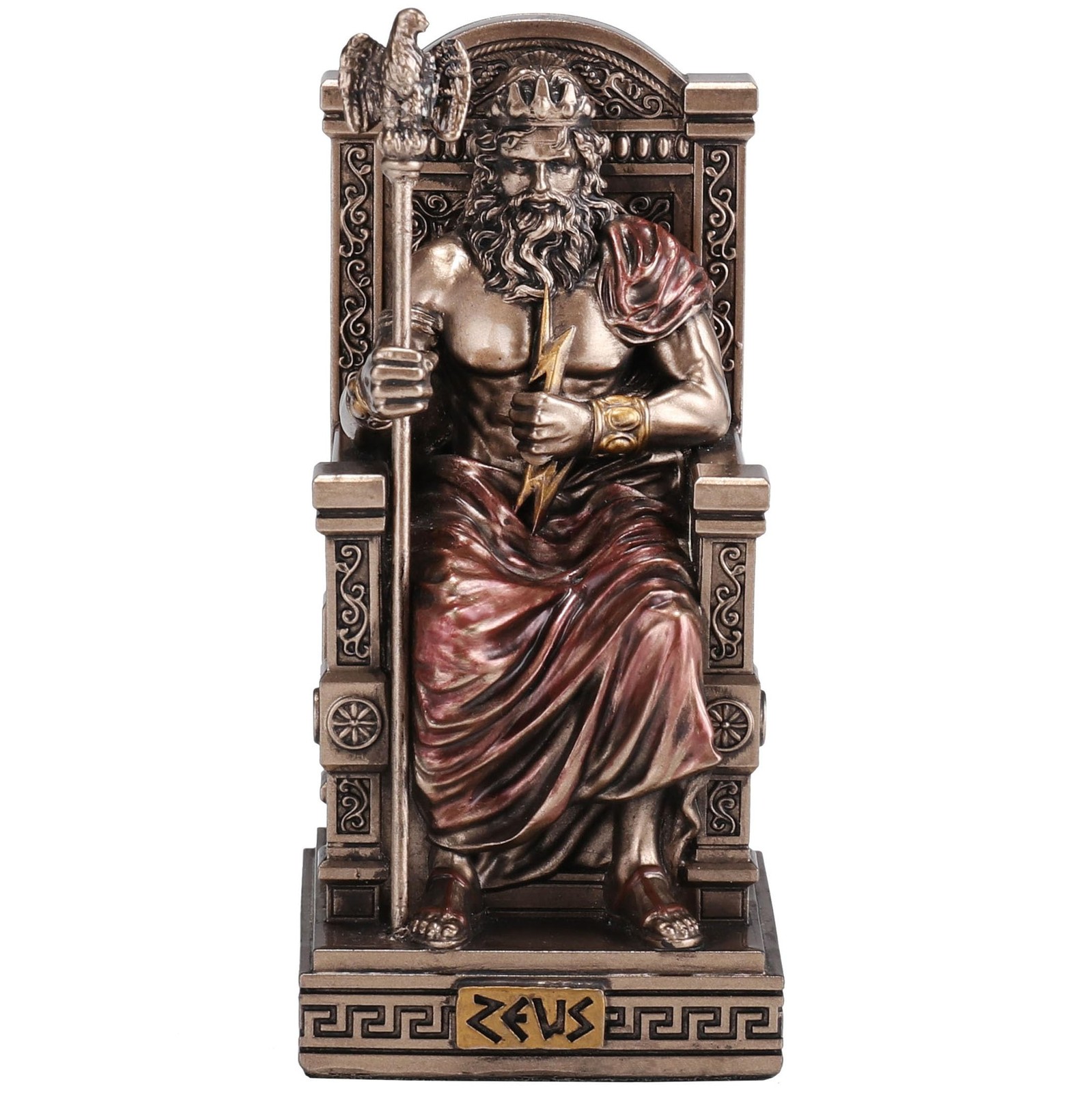 Veronese Design 3 3/8 Inch Zeus Sitting On Throne Holding Thunderbolt Resin Veronese Design 3 3/8 Inch Zeus Sitting On Throne Holding Thunderbolt Resin