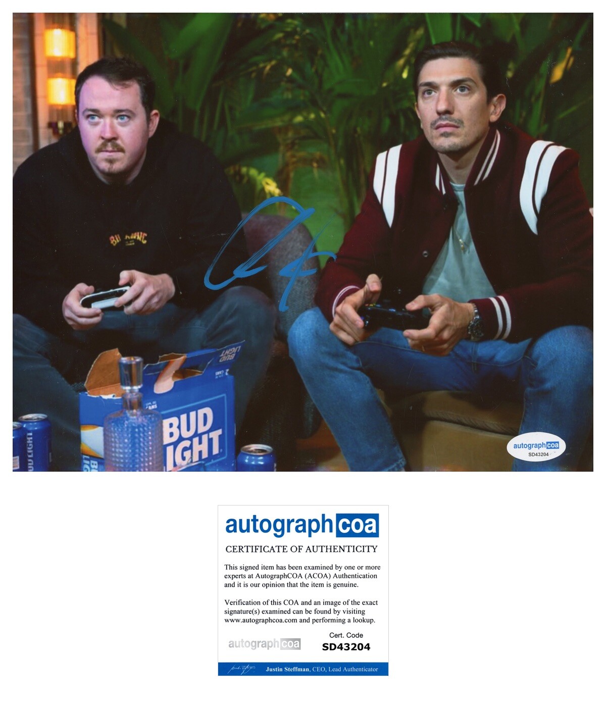 ANDREW SCHULZ SIGNED STAND-UP COMEDIAN GUY CODE FLAGRANT 8x10 PHOTO - ACOA COA