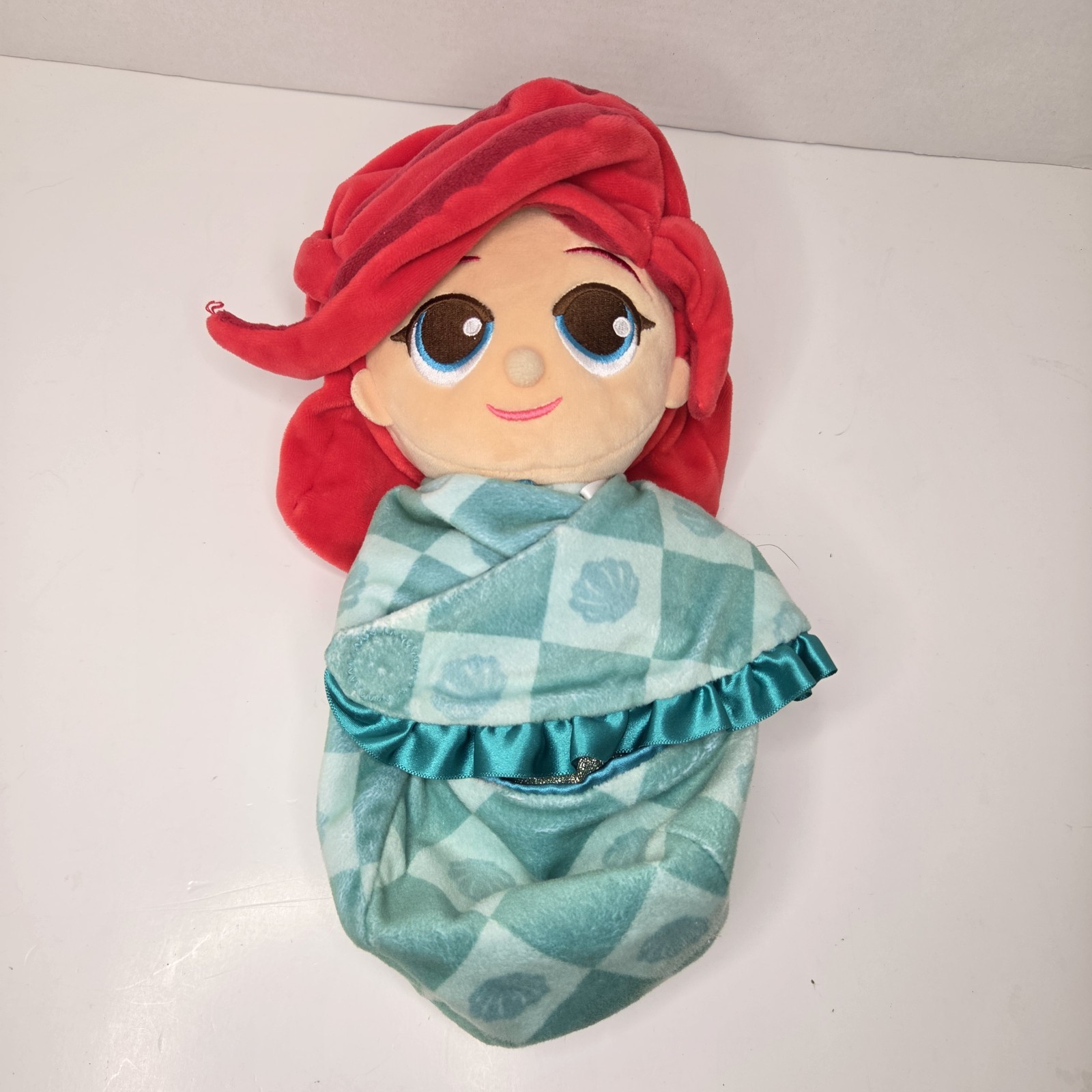 Disney Parks - 12” Babies Baby Ariel Plush With Swaddle Blanket Little Mermaid