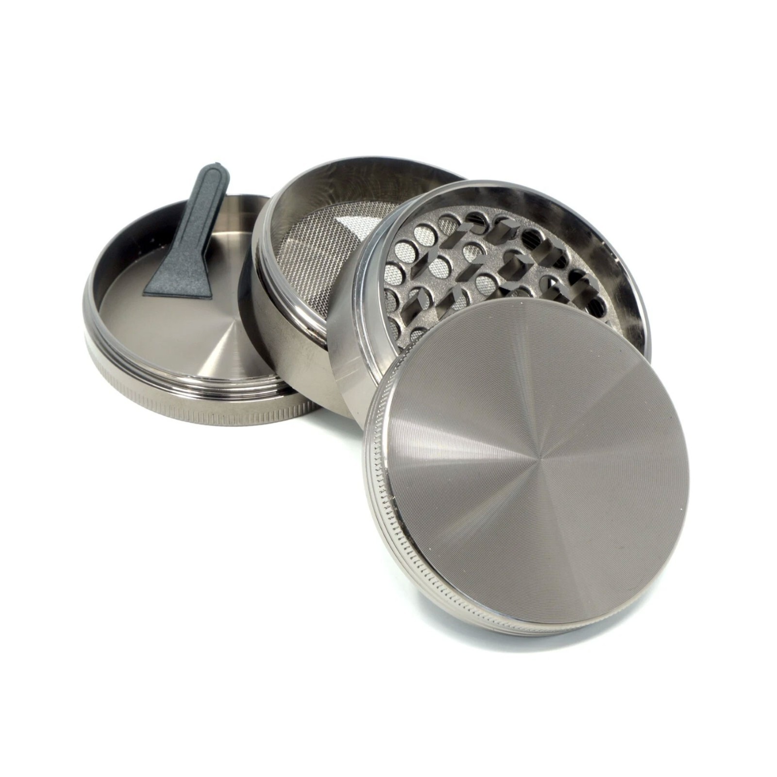 Super Portable SharpStone 51MM Spice Tobacco Herb Grinder -4 Piece- GunMetal