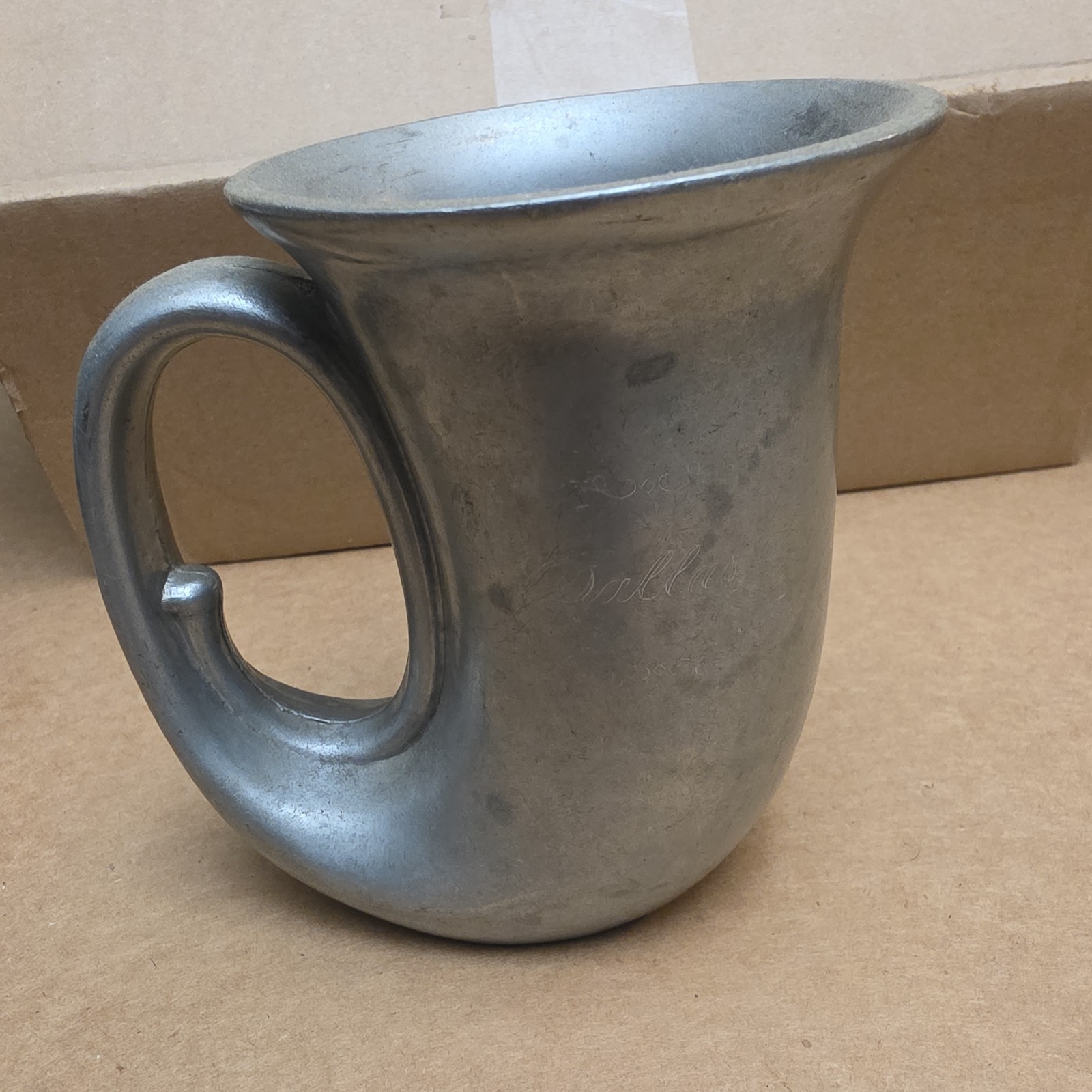 Vintage Pewter Horn 