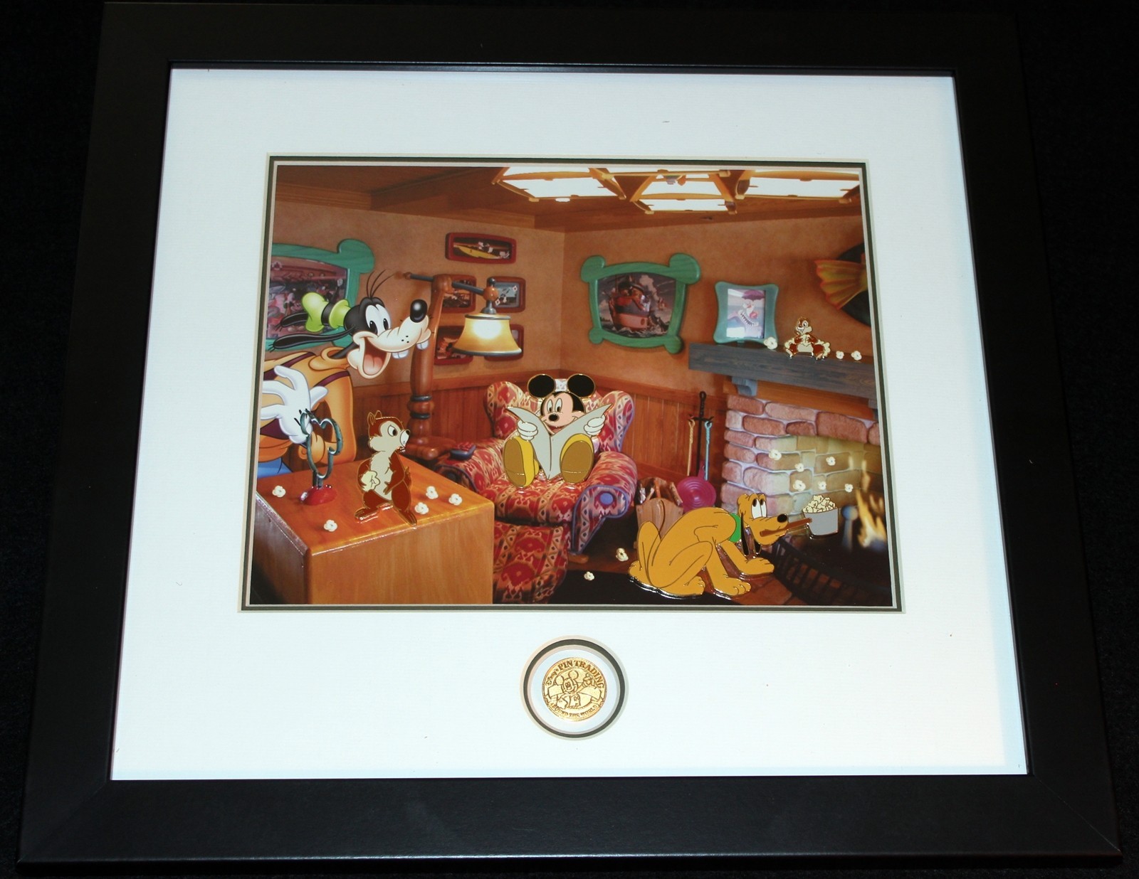 Walt Disney 2003 FRAMED Toontown PIN SET Boys Night at Mickey's Limited Ed of 75