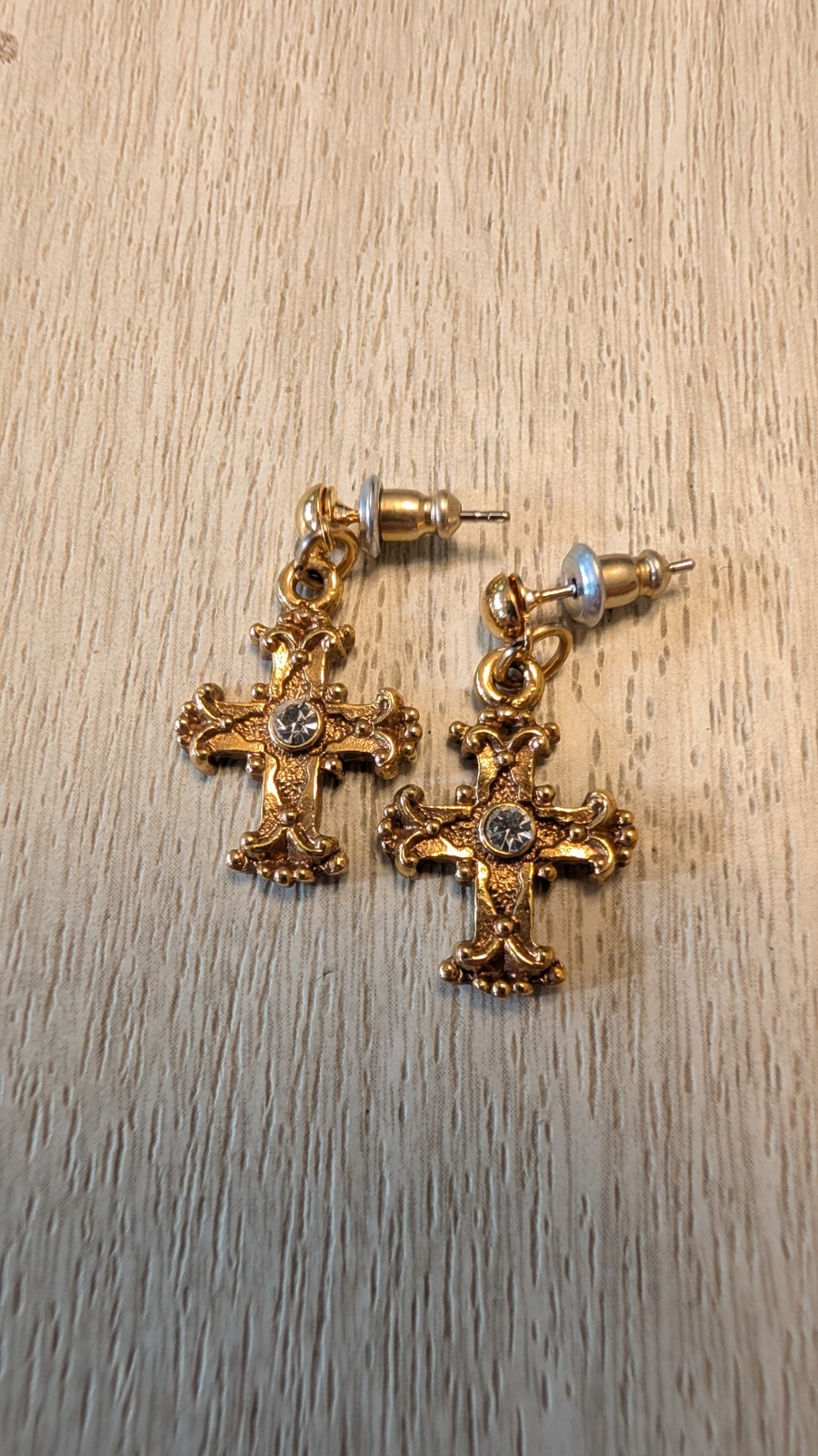Vintage Vatican Library Collection Cross Earrings
