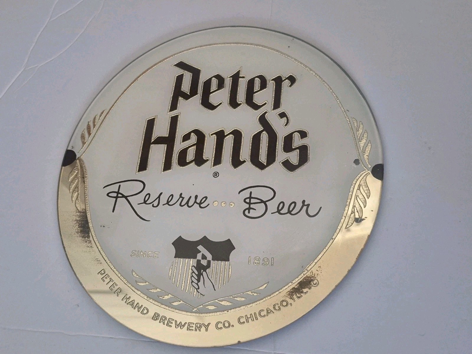 Vintage Peter Hand's Reserve Beer Brewery Sign Pub