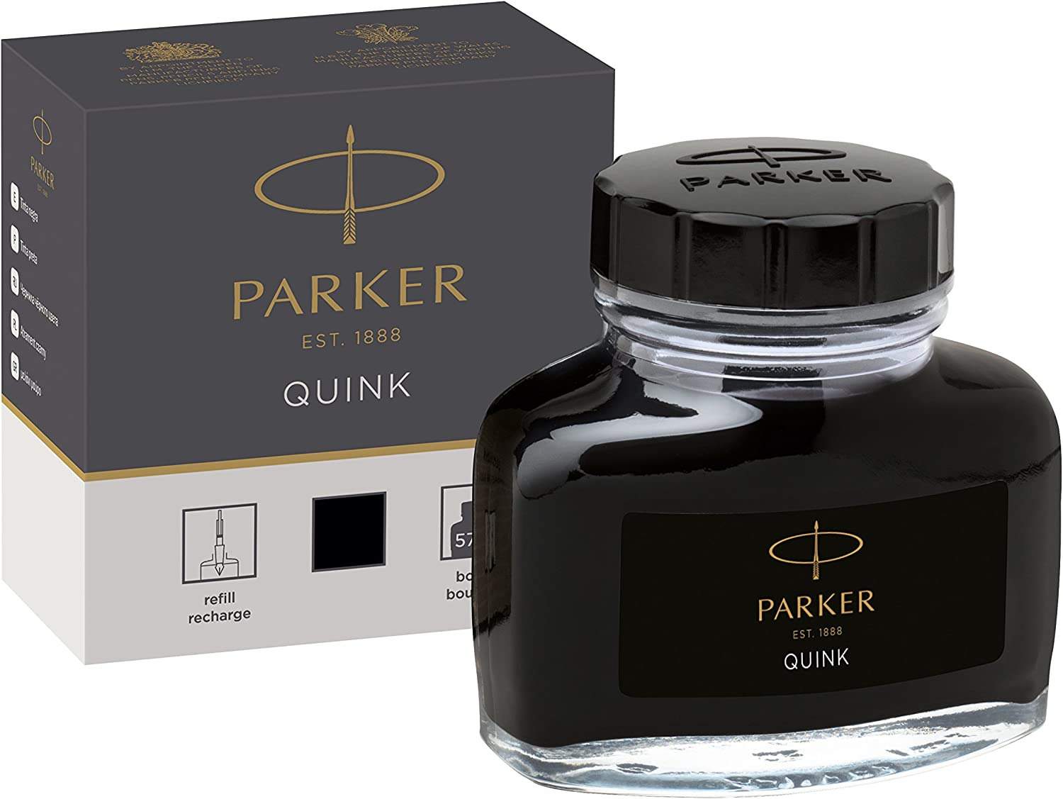 Parker Quink Ink Bottle, Black, 57 Ml (1950375)