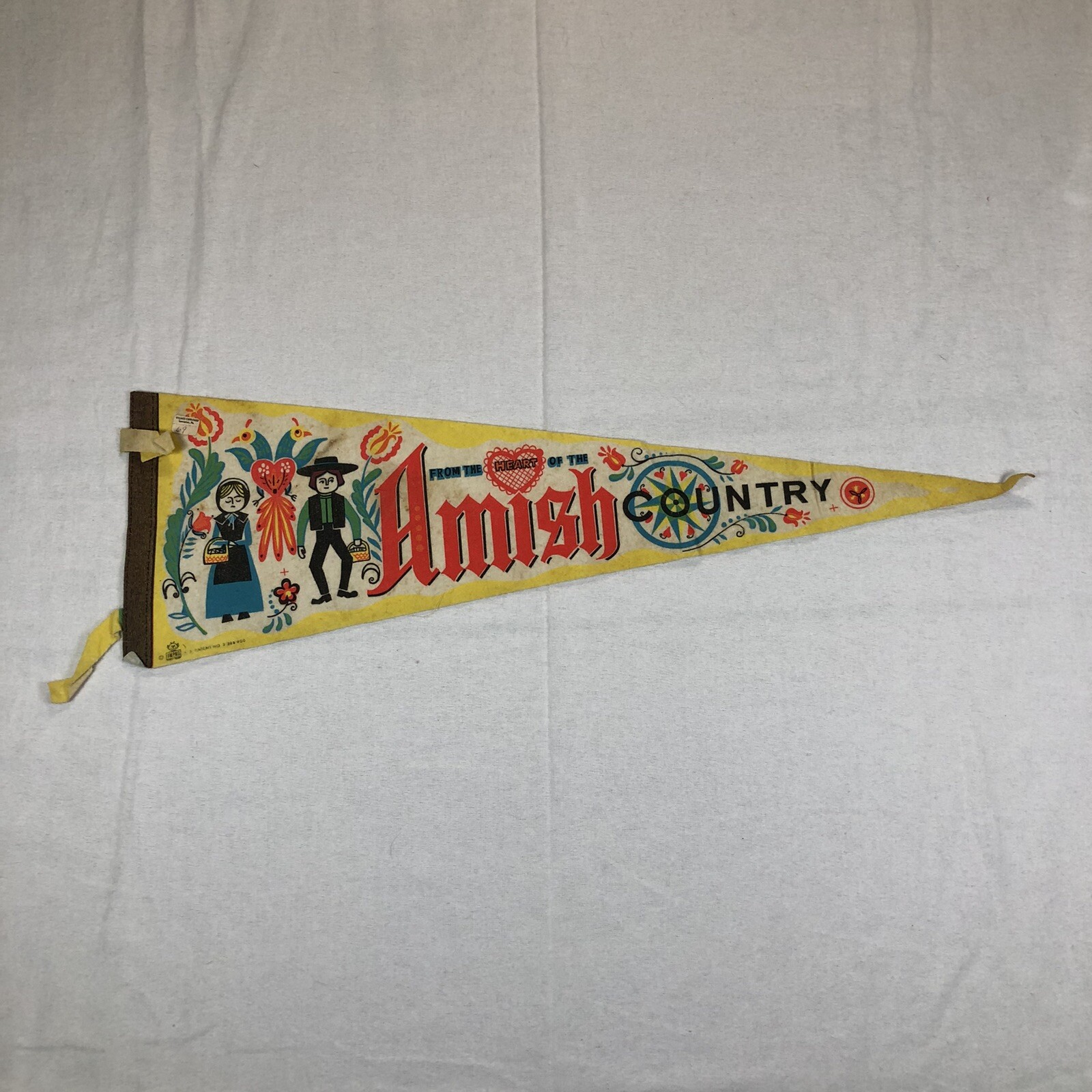 Heart of the Amish Country Pennant Flag the Yellow Red 25