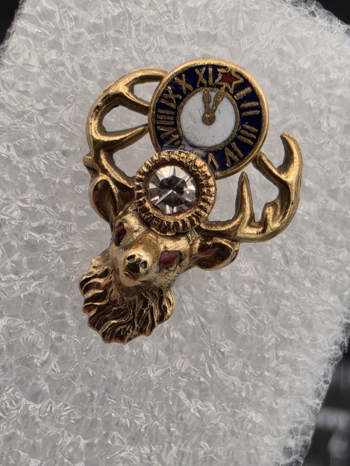 Vintage BPOE Elks 11th Hour Pin, 10k With Diamond