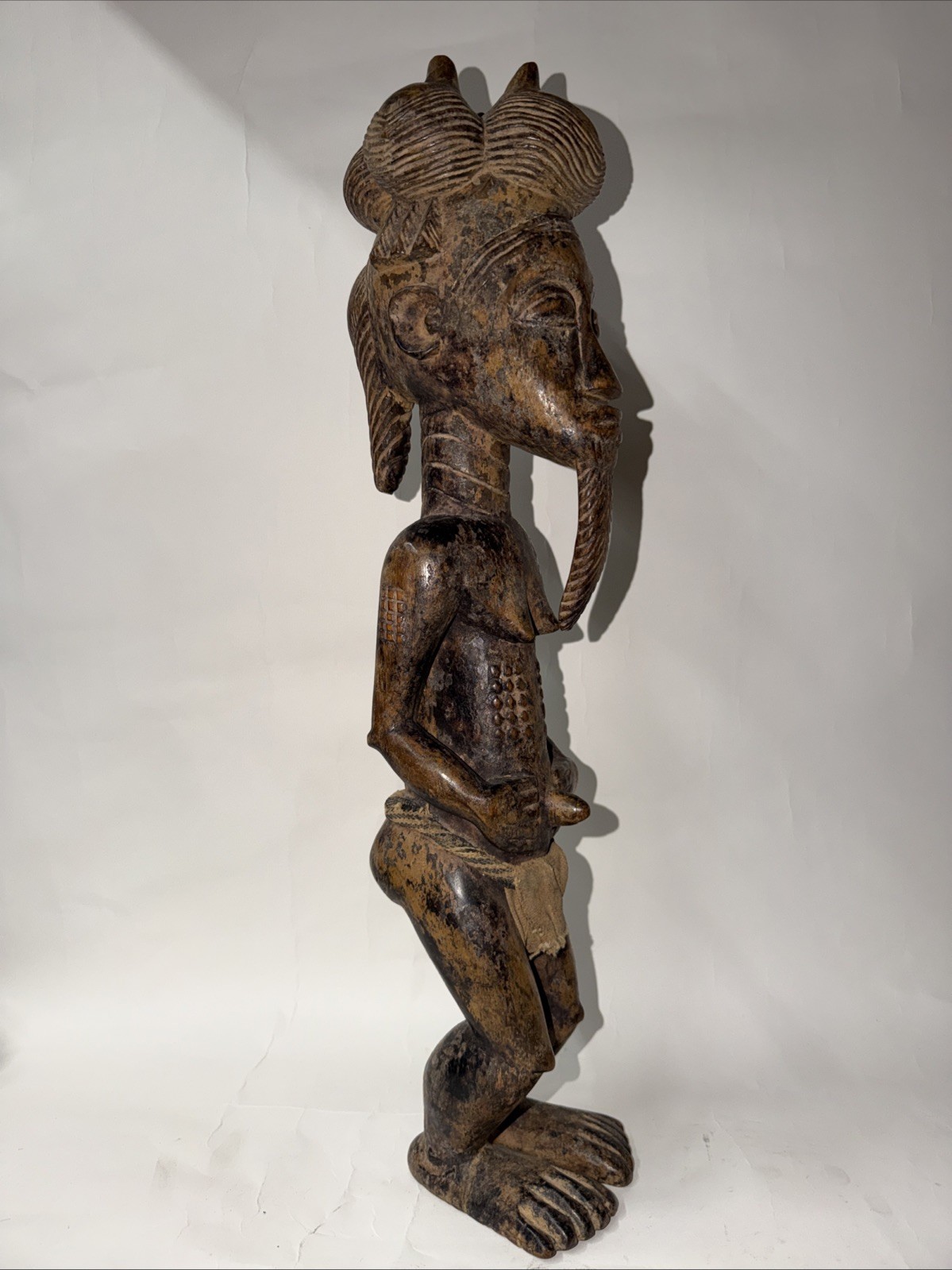 Vintage Baule Blolo Bian Figure African Ivory Coast H23 W5